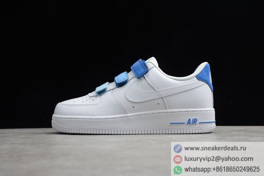 Nike Air Force 1 Low Velcro White Blue 898866-008 Unisex Shoes